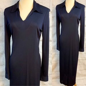Banana Republic Navy Long Sleeve Maxi Dress